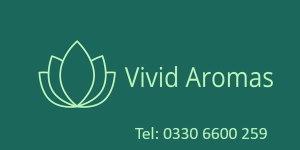 Vivid Aromas Logo with Tel number