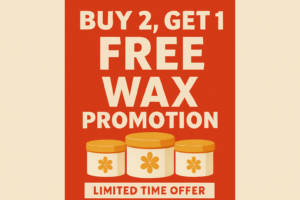 Poster for our buy 2 get 1 free wax promotion - Vivid Aromas Buy 2 Get Third Free Wax Promotion