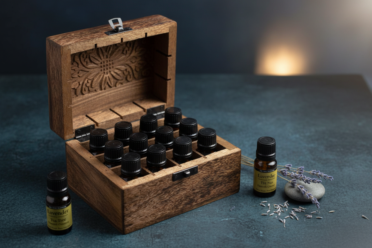 Essential oil storage box and bottles — hero image for Essential Oil Storage