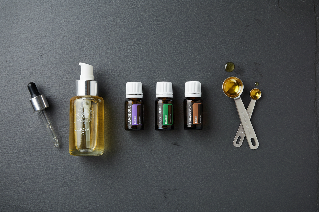 Pipette, carrier oil, and bottle — hero image for Essential Oil Dilution Guide